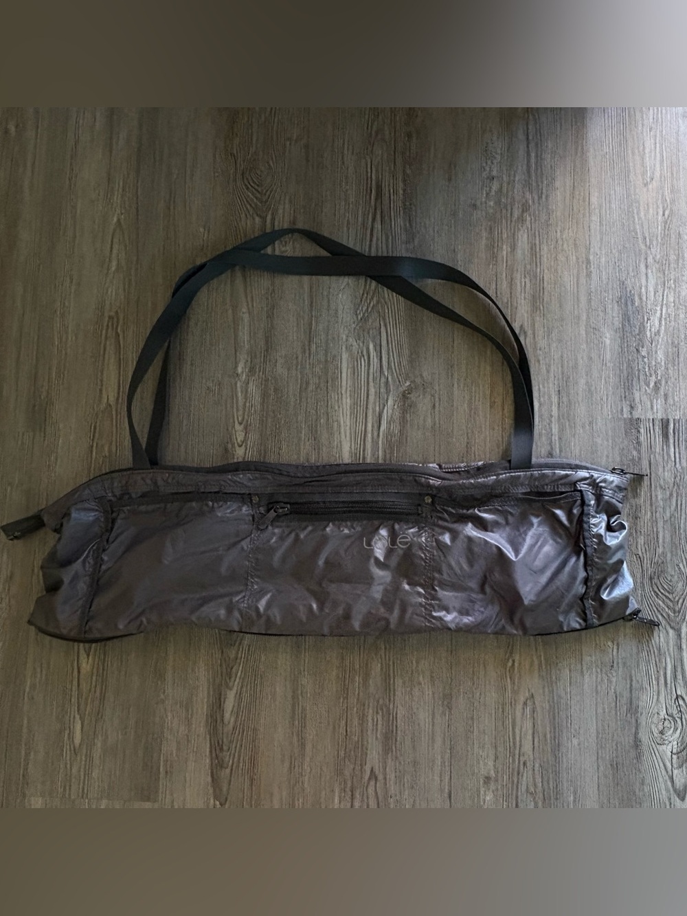 LOLE YOGA MAT BAG UNZIPS TO CONVERT TO GYM BAG GRAY SHOULDER STRAPS CARRY LIGHT - Picture 3 of 8